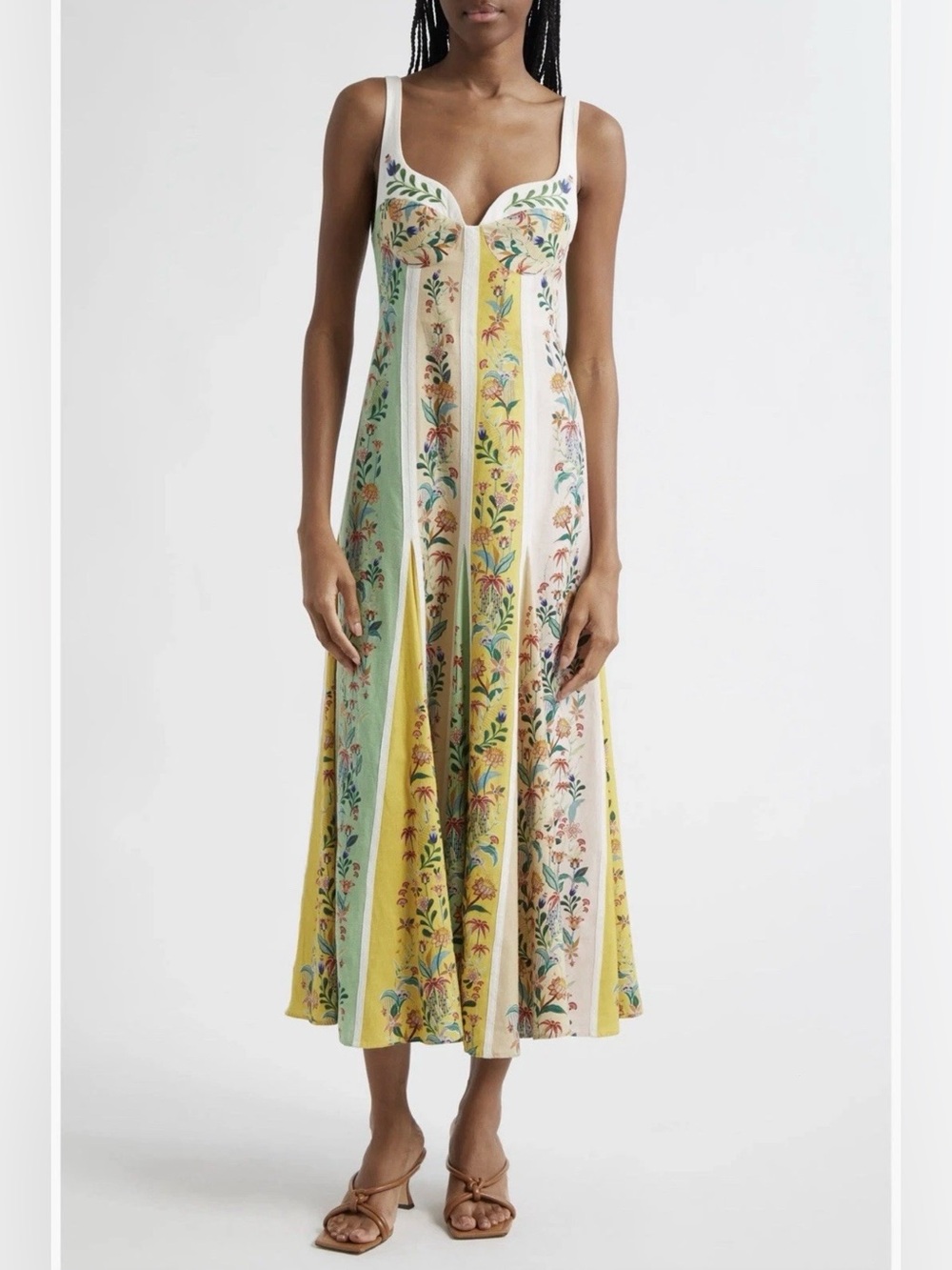 Christian Lacroix Dress Size 10 L Delicate Rio Floral Stripe Anthropologie Farm